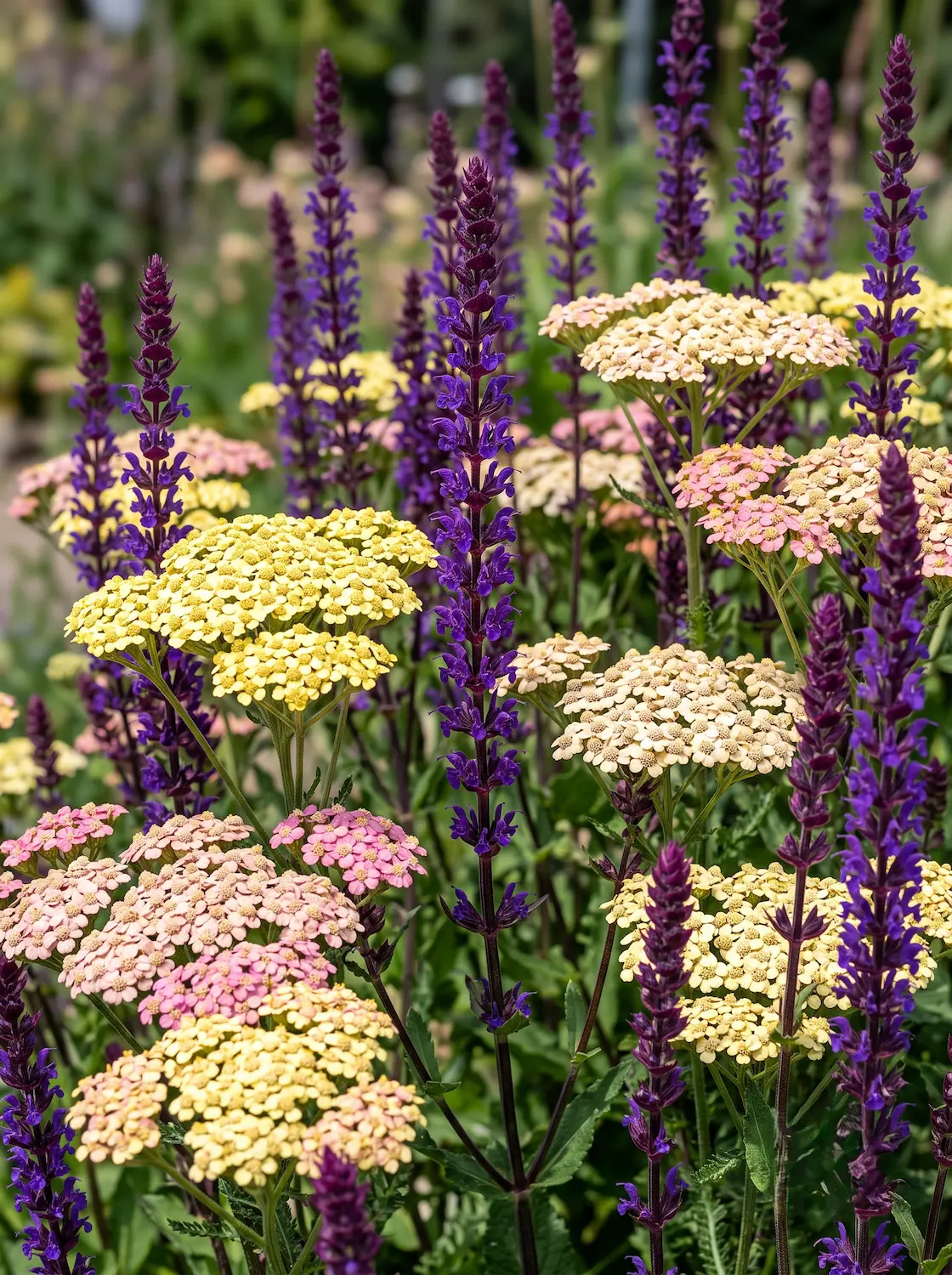 Salvia y Achillea | jardinesconestiloes Salvia Y Achillea Bruma De Verano El Romanticismo Etéreo En El Paisajismo Contemporáneo
