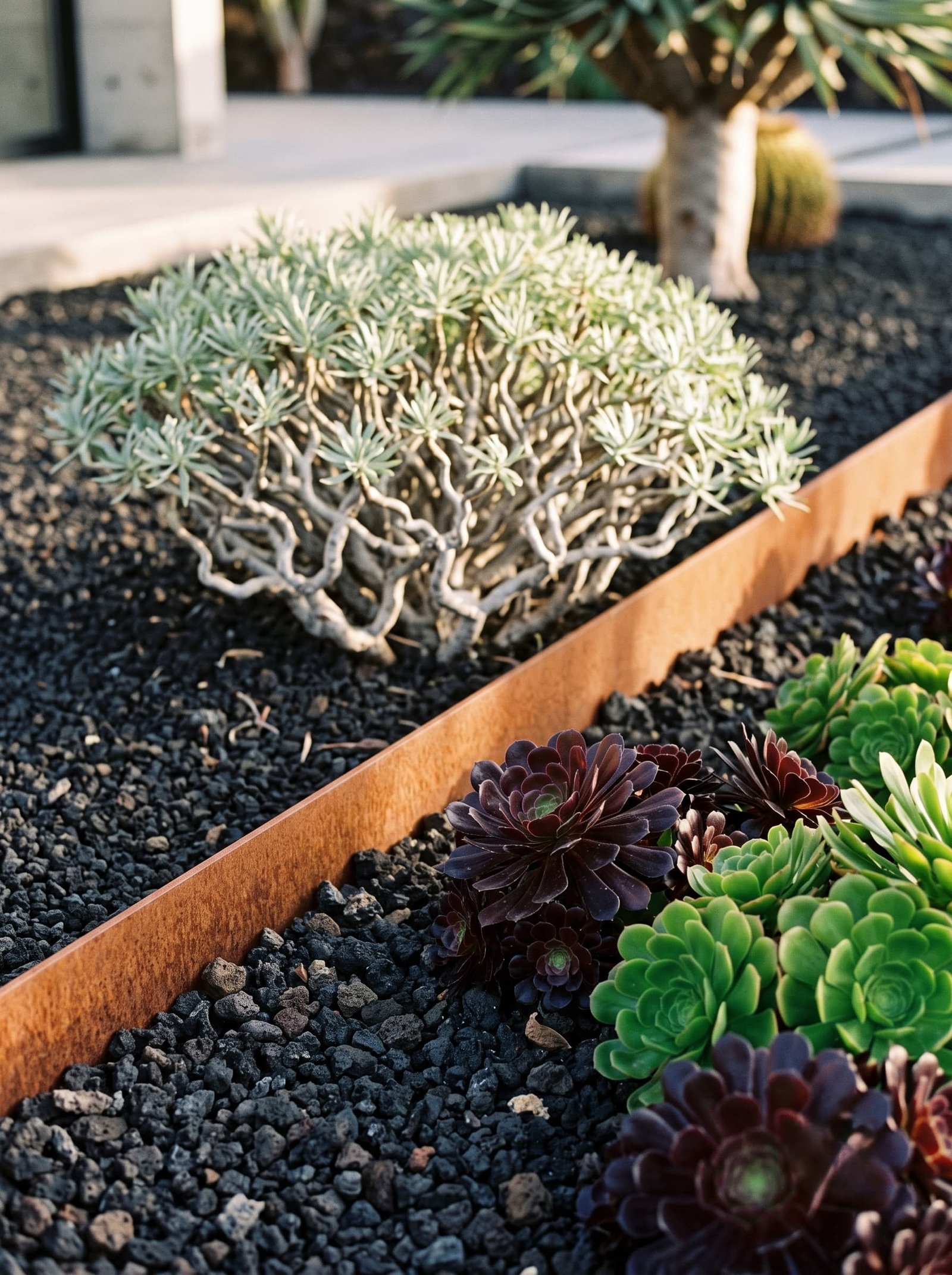 Aeonium Y Tabaiba Jardín Volcánico Costero Resiliencia Y Geometría Endémica