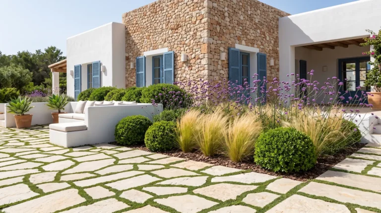 Combinacion Jardin Ibicenco Diseño De Terrazas Ibicencas Transición De Pavimentos Y Volumetría De Secano