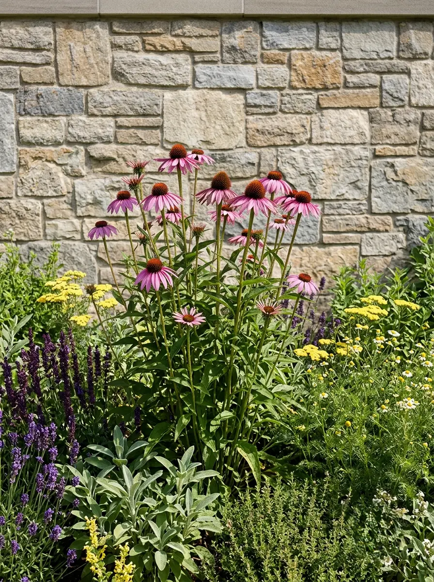 equinacea y aromaticas | jardinesconestiloes Equinacea Y Aromaticas El Jardín Sanador Arquitectura Floral Y Bienestar Sobre Piedra Natural