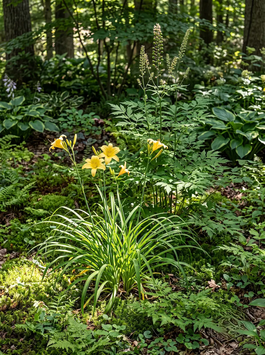 hemeracallis y actaea spicata | jardinesconestiloes Hemeracallis Y Actaea Spicata El Claroscuro Textural Arquitectura De Sotobosque Y Fricción Foliar