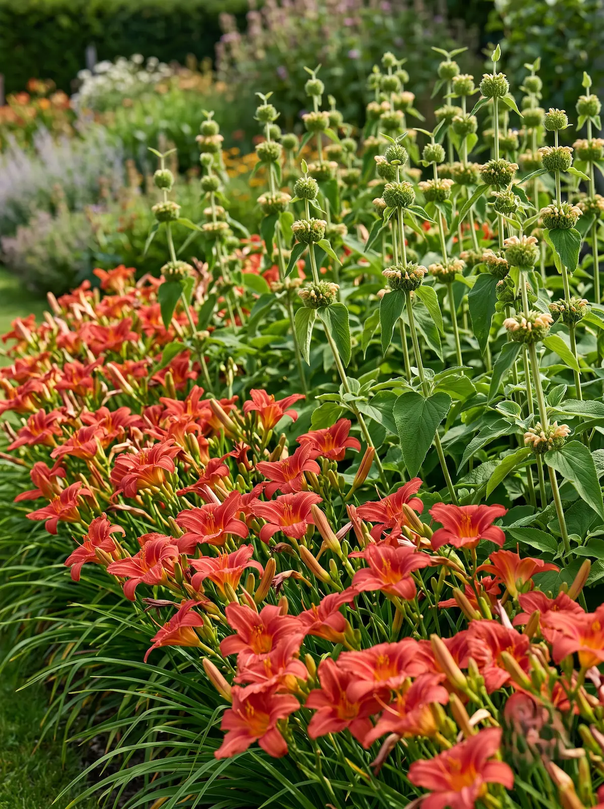 hemerocaullis y phlomis | jardinesconestiloes Hemerocaullis Y Phlomis Fuego Y Éter La Coreografía Cromática Del Borde Perenne