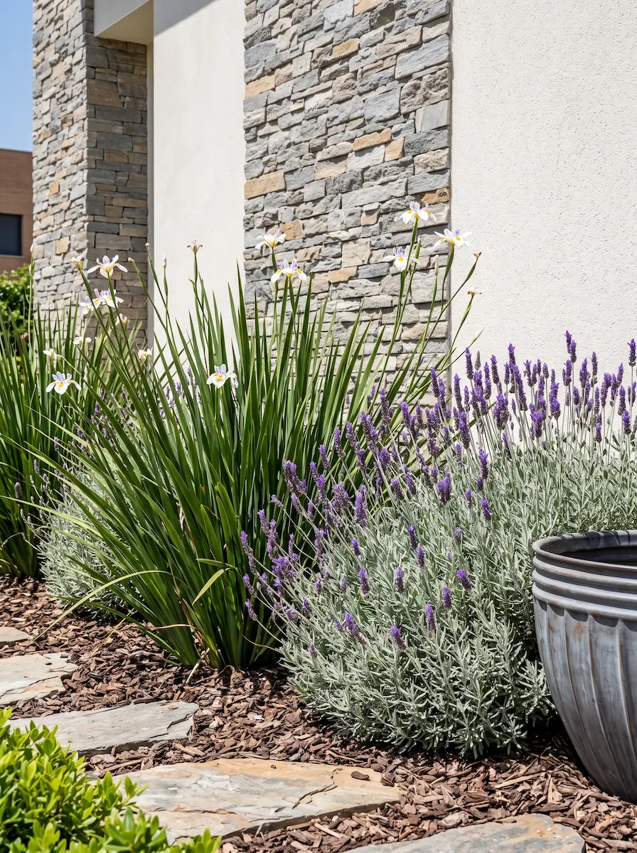 lavanda y dietes | jardinesconestiloes Lavanda Y Dietes Exclusividad Mediterránea Geometría Piedra Natural Y Texturas De Vanguardia