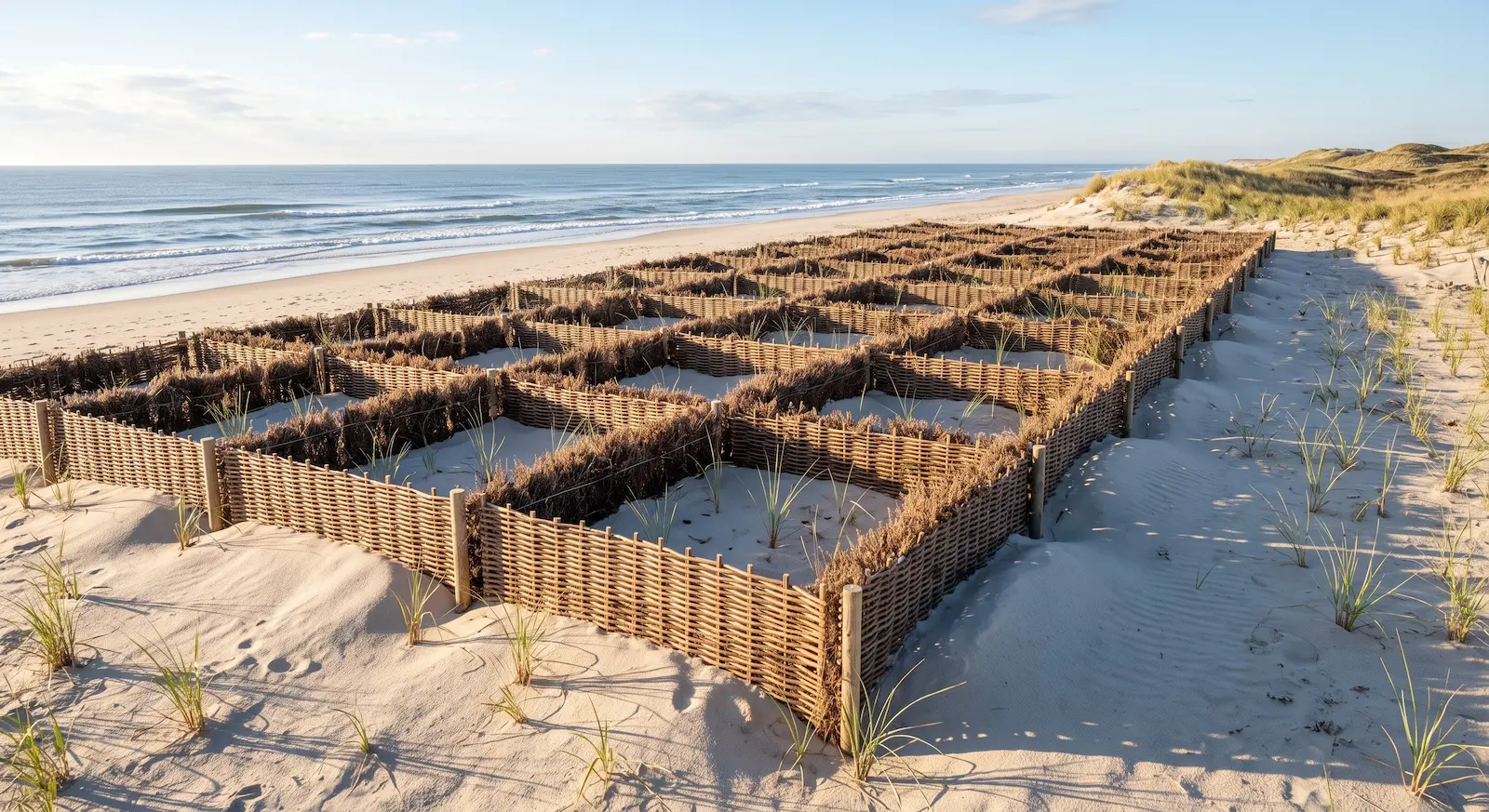 Captadores De Arena Formados Por Empalizadas De Mimbre Infraestructura Verde Contra El Atlántico Por Qué La Restauración Dunar En Cádiz Y Huelva Es Más Rentable Que El Hormigón