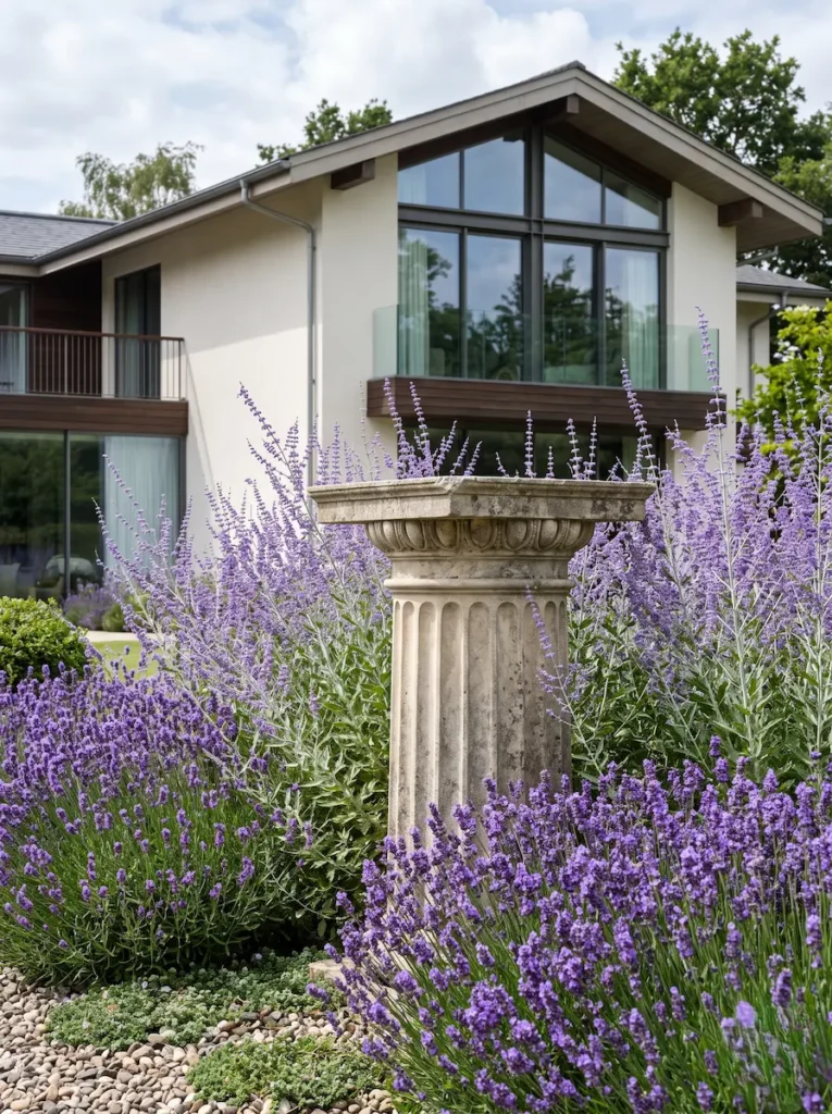 Lavandula Angustifolia Y Perovskia Atriplicifolia La Tensión Clásica Allium Lavanda Y El Eje Dórico
