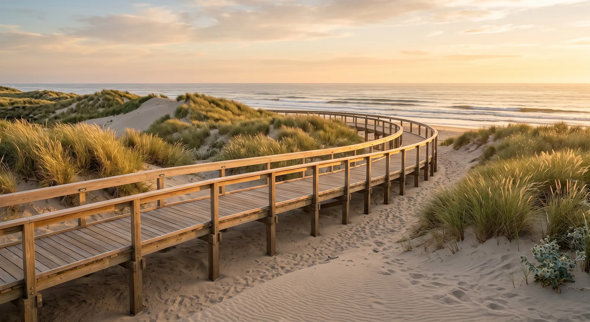 Pasarela De Madera Elevada Sobre Un Sistema Dunar Infraestructura Verde Contra El Atlántico Por Qué La Restauración Dunar En Cádiz Y Huelva Es Más Rentable Que El Hormigón