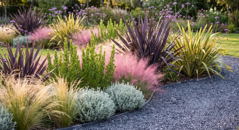Combinacion Formios Muhlenbergia Y Baccharis Tensión Cromática Y Arquitectura Viva Sobre Lecho De Antracita