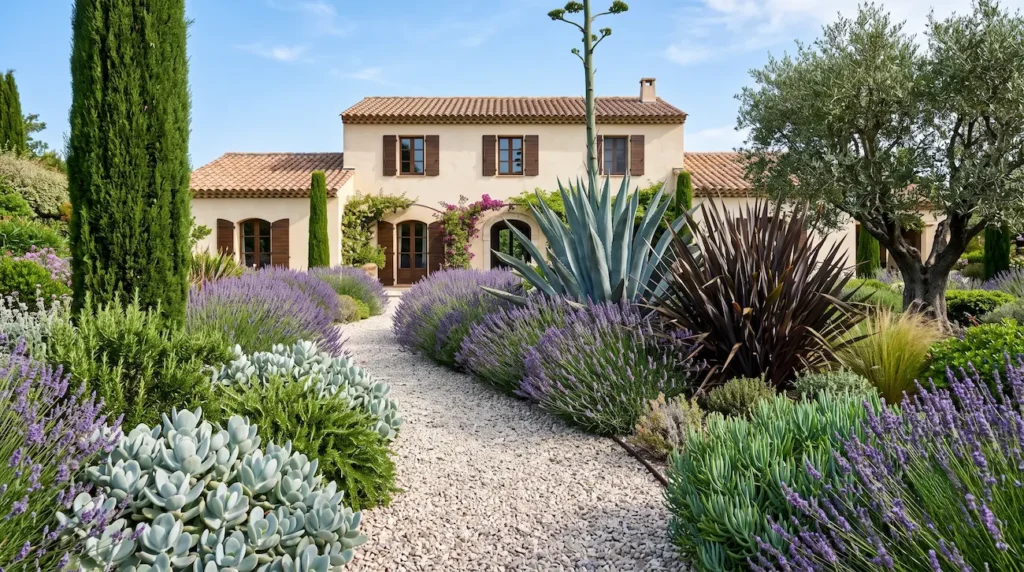 Combinacion Jardin Mediterraneo Con Crasas Y Otras El Tapiz Del Clima Seco Fricción Textural Y Arquitectura Xerófila
