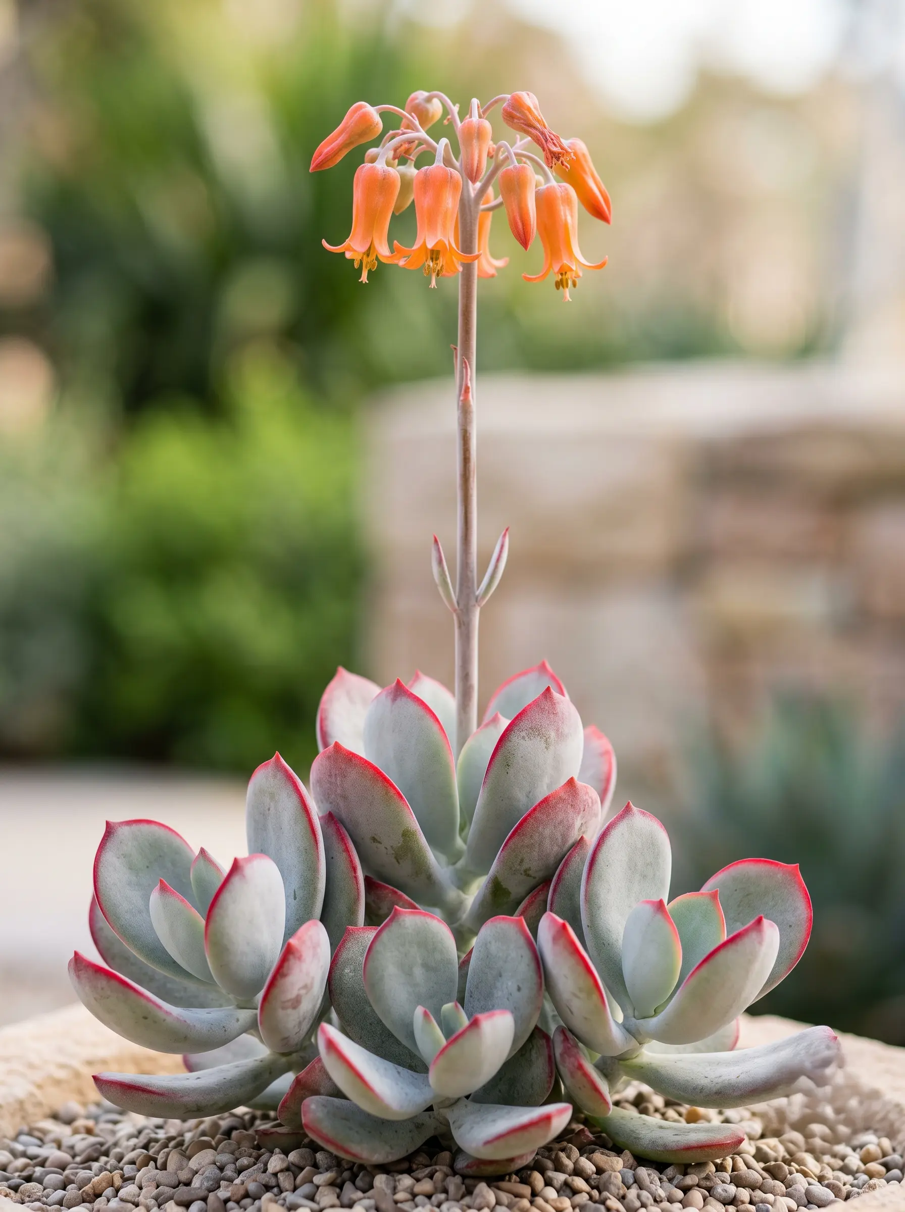 Cotyledon orbiculata textura hoja roja flor jardines con estilo Cotyledon Orbiculata cotiledón Escultura Plateada De Altas Prestaciones Para El Xerojardín Moderno