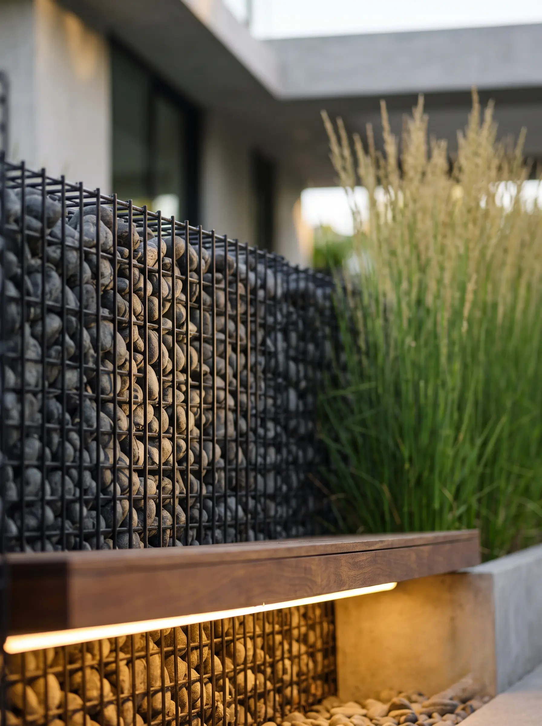 gavion con calamagrostis | jardinesconestiloes Gavion Con Calamagrostis Paisajismo De Vanguardia El Contraste De Gaviones Equisetum Y Calamagrostis