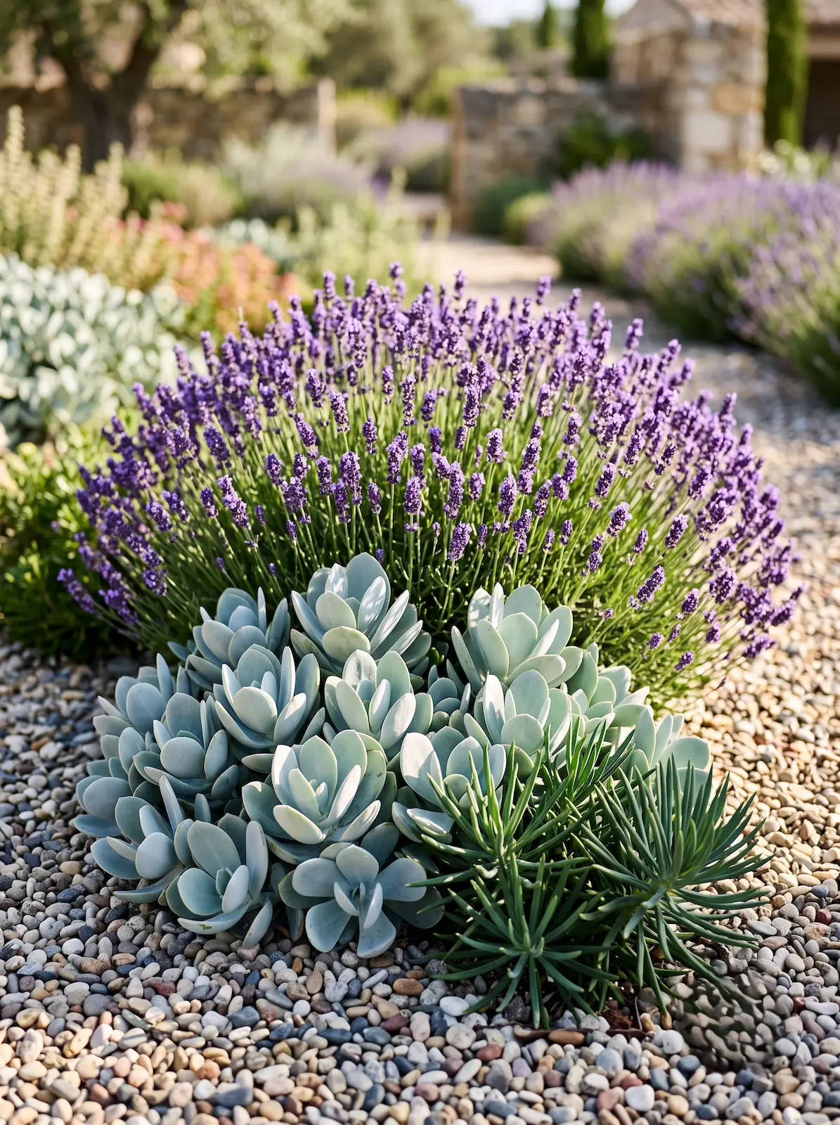 lavanda oreja de cerdo y senecio | jardinesconestiloes Lavanda Oreja De Cerdo Y Senecio El Tapiz Del Clima Seco Fricción Textural Y Arquitectura Xerófila